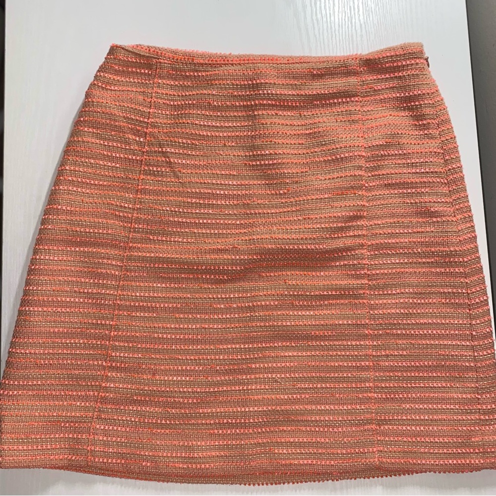 Loft Coral Pink Tweed Skirt, Size 0 Petite